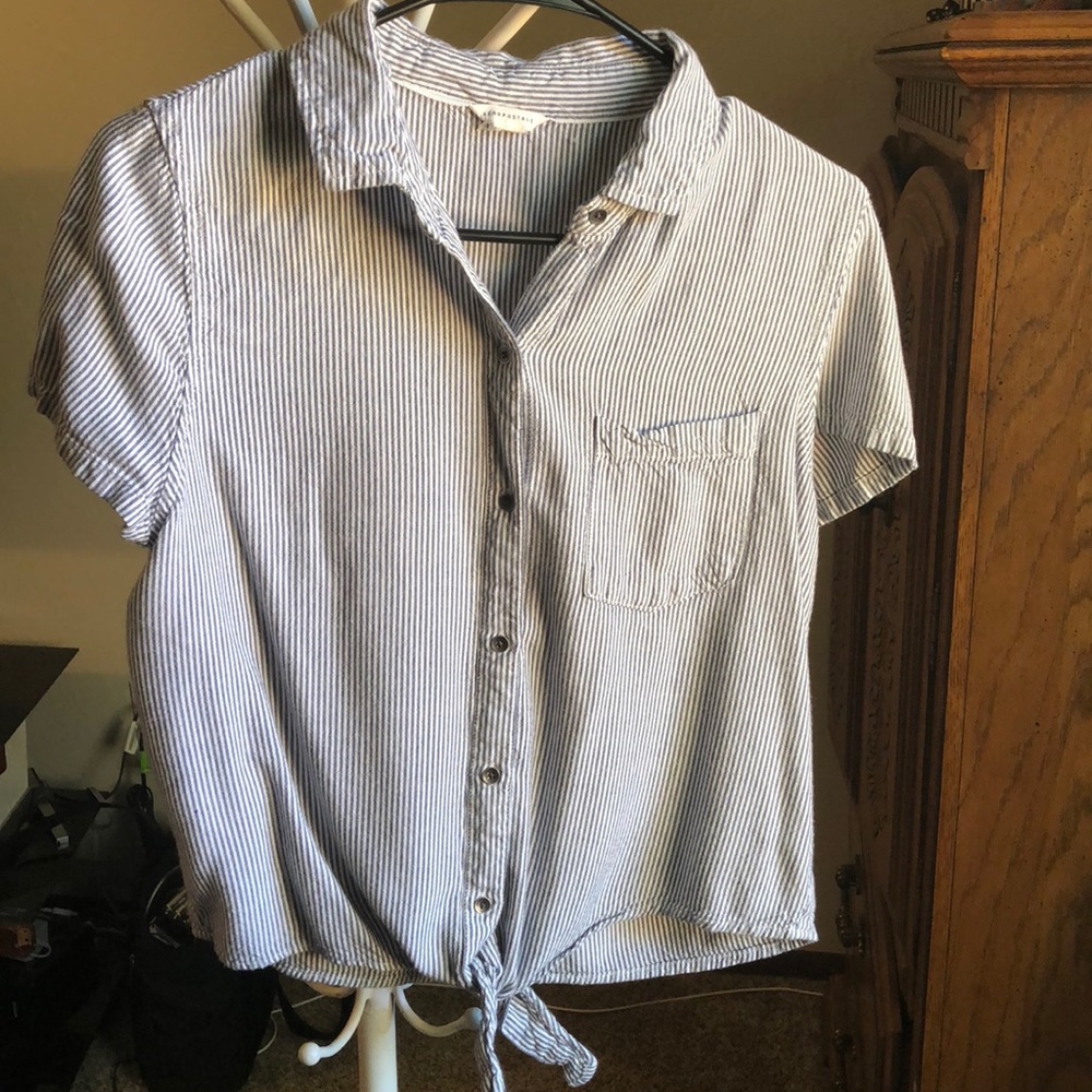Blue and White Shirt